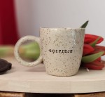 Kubek z napisem : OCIPIEJE  , lepiony ręcznie ok 200 ml 23/03