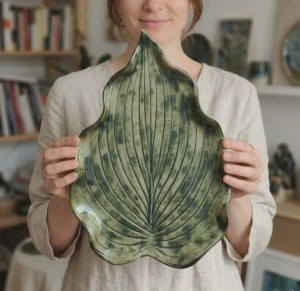 Patera ręcznie wykonana LIŚĆ duża 121/03