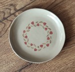 Spodek z gliny w kropeczki  tulipany 110/03