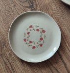 Spodek z gliny w kropeczki  tulipany 108/03