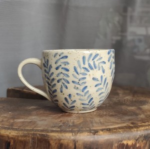 Kubek w listki  toczony na kole 300 ml 7/04