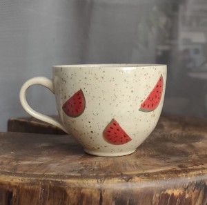 Kubek w arbuzy  toczony na kole 300 ml 11/04