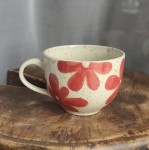 Kubek w kwiaty  toczony na kole 300 ml 14/04