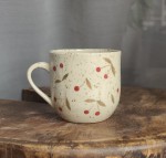 Kubek w WISIENKI toczony na kole 200 ml 22/04