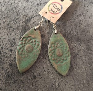 Kolczyki z wzorem mandali - zieleń